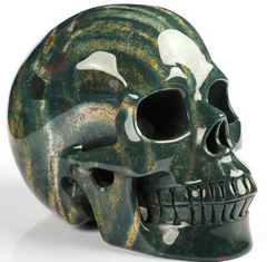 Huge 5.0" Bloodstone Carved Crystal Skull,Super Realistic, Crystal Healing