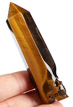 3.5" Gold Tiger's Eye Carved Crystal Point, Crystal Healing