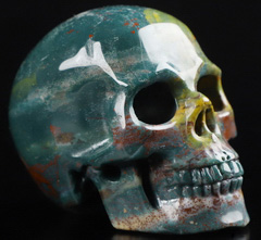 2.0" Bloodstone Carved Crystal Skull,Realistic, Crystal Healing