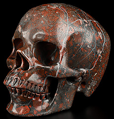 5.1" Brecciated Jasper Carved Crystal Skull,Super Realistic, Crystal Healing
