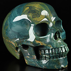 Huge 5.1" Bloodstone Carved Crystal Skull,Realistic, Crystal Healing