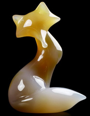 4.1" Premium Brazilian Agate Carved Crystal Fox, Crystal Healing