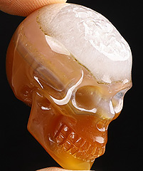 1.1" Agate Carved Crystal skull,Realistic, Crystal Healing