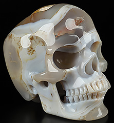 Huge 5.1" Agate Geode Carved Crystal Skull,Super Realistic, Crystal Healing