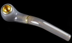 6.3" Premium Brazilian Agate Carved Crystal Smoky Pipe,Crystal Healing