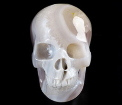 5.0" Premium Brazilian Agate Carved Crystal Skull,Super Realistic, Crystal Healing