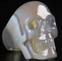 # 9.5 Agate Carved Crystal Skull Ring, Crystal Healing