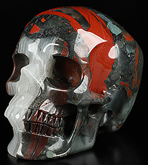 5.1" African Bloodstone Carved Crystal Skull,Super Realistic, Crystal Healing