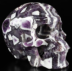 BEAUTIFUL LINES 5.1" Dream Chevron Amethyst Carved Crystal Skull,Super Realistic, Crystal Healing