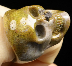#9.5 Ocean Jasper Carved Crystal Skull Rings, Crystal Healing