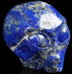 2.0" Lapis Lazuli Crystal Skull Companion Star Being Female Alien Realistic, Crystal Healing