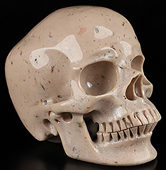 5.2" Pink Opal Carved Crystal Skull,Super Realistic, Crystal Healing