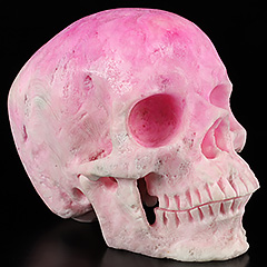 5.1" Pink Aragonite Carved Crystal Skull,Super Realistic, Crystal Healing