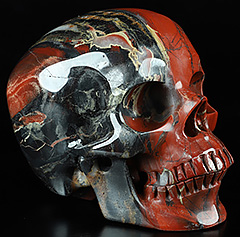 5.1" Red Jasper Carved Crystal Skull,Super Realistic, Crystal Healing
