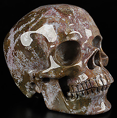 5.2" Indian Agate Carved Crystal Skull,Super Realistic, Crystal Healing