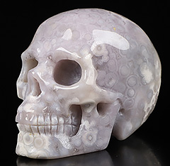 2.0" Eye Jasper Carved Crystal Skull, Crystal Healing