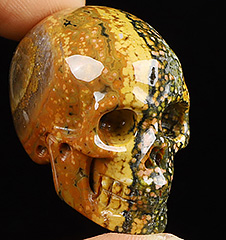 1.2" Ocean Jasper Carved Crystal skull,Realistic, Crystal Healing