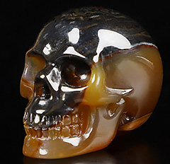 1.2" Agate Carved Crystal skull,Realistic, Crystal Healing