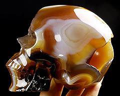 5.0" Premium Brazilian Agate Carved Crystal Skull,Super Realistic, Crystal Healing