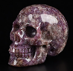 GEMSTONE 1.1" Russian Charoite Carved Crystal Skull,Realistic, Crystal Healing