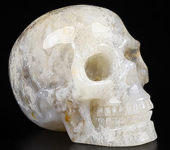 2.0" Green Moss Agate Carved Crystal skull,Realistic, Crystal Healing