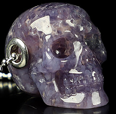 GEMSTONE 1.1" Purple Grape Agate Carved Crystal Skull Pendant, Crystal Healing