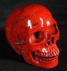Huge 5.2 Red Jasper Carved Crystal Singing Skull