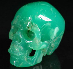 ONLY 1! 2.1" Chrysoprase Carved Crystal Skull, Gemstone