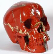 Huge 5.2" Red Jasper Carved Crystal Skull, Super Realistic