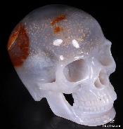 Huge 5.0" Agate Carved Crystal Skull, Super Realistic