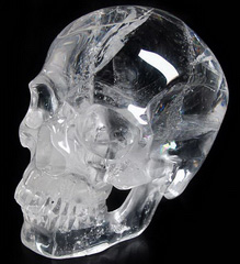 LIFESIZE 7.6" Quartz Rock Crystal Carved Crystal Skull, Super Realistic Skull