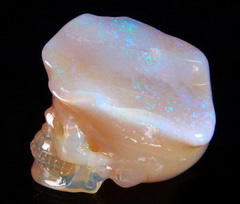1.3" Australian Opal Carved Crystal Skull