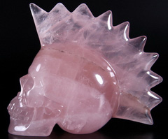 5.3" Rose Quartz Carved Crystal Skull