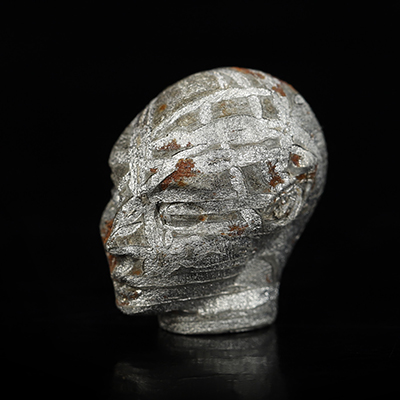 0.6" Sweden Meteorite Hand Carved Fairy Elf Alien Crystal Skull Companion Sculpture, Crystal Healing