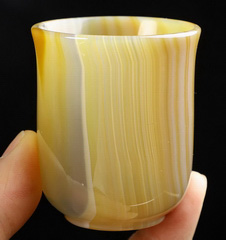 2.4" Premium Brazilian Agate Carved Crystal Cup