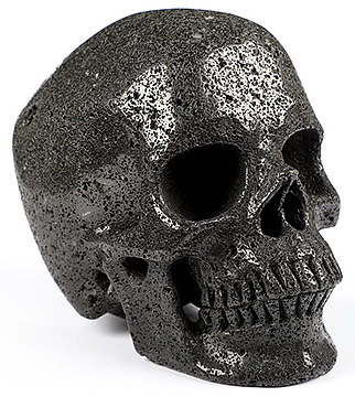 5.1" Hot Lava Stone Carved Crystal Skull,Super Realistic, Crystal Healing