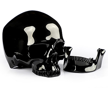 6.1" Black Obsidian Carved Crystal Detachable Skull, Super Realistic, Crystal Healing