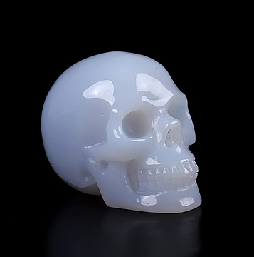 1.1" Blue Chalcedony Carved Crystal Skull,Realistic, Crystal Healing