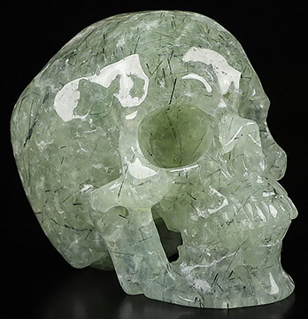 5.1" Prehnite Carved Crystal Skull,Super Realistic, Crystal Healing
