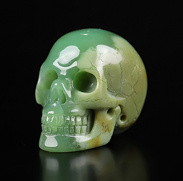 1.2" Chrysoprase Carved Crystal Skull, Realistic
