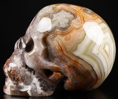 1.8" Red Crazy Lace Agate Carved Crystal Skull,Realistic, Crystal Healing