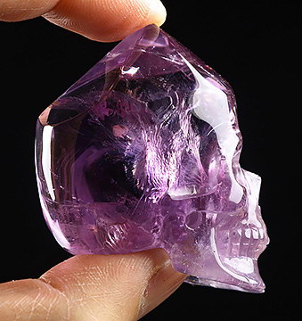 Gemstone 1.9" Amethyst Carved Crystal skull, Crystal Healing