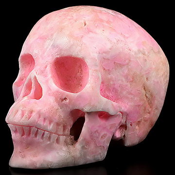 5.1" Pink Aragonite Carved Crystal Skull,Super Realistic, Crystal Healing