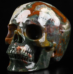 5.0" Indian Agate Carved Crystal Skull,Super Realistic, Crystal Healing