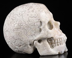 2.0" Eye Jasper Carved Crystal skull,Realistic, Crystal Healing