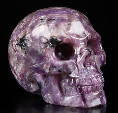 Gemstone 1.4" Russian Charoite Carved Crystal Skull,Realistic, Crystal Healing