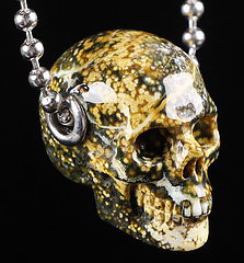 1.2" Ocean Jasper Carved Crystal Skull Pendant,Realistic, Crystal Healing