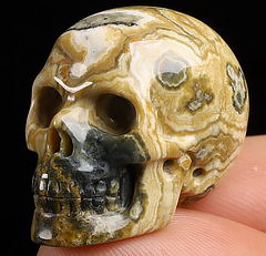 1.2" Ocean Jasper Carved Crystal Skull,Realistic, Crystal Healing