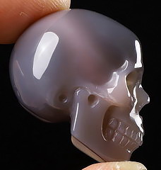 1.1" Mozambique Agate Carved Crystal Skull,Realistic, Crystal Healing