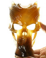 THE WARRIOR 6.3" Premium Brazilian Agate Carved Crystal Skull Mask